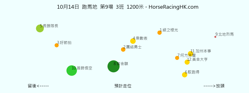 10月14日 跑馬地 第9場 預計走位圖